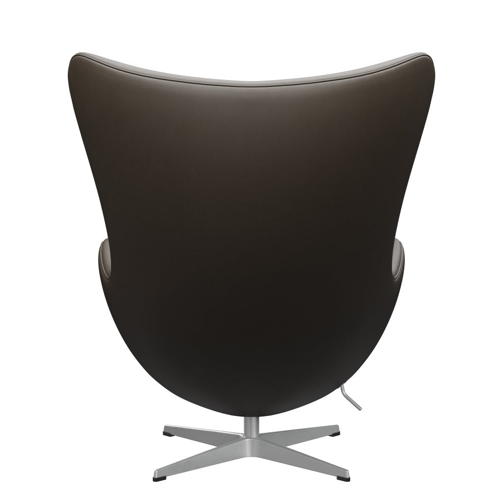 Fritz Hansen Muna -lounge -tuolin nahka, hopeaharmaa/välttämätön kivi