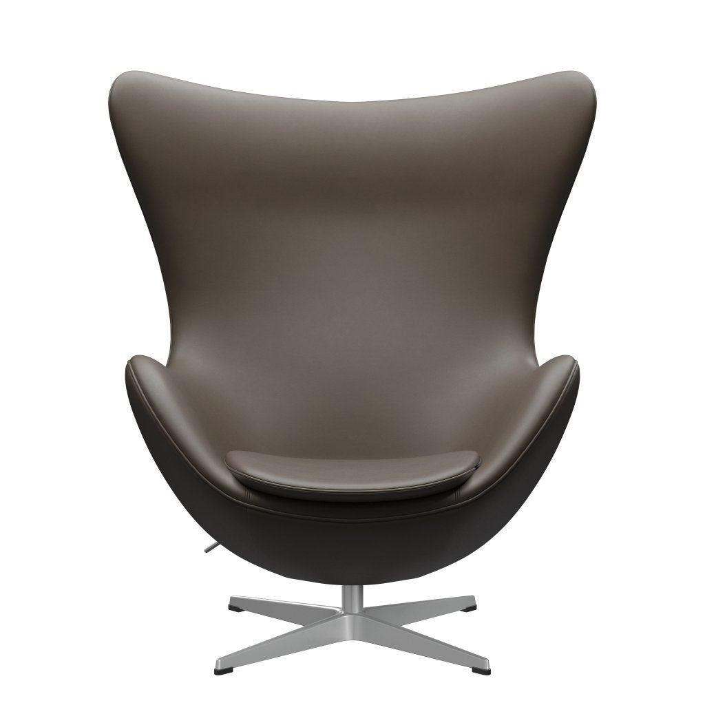 Fritz Hansen The Egg Lounge Suelle Leather, Silver Grey/Essential Stone