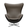 Fritz Hansen Muna -lounge -tuolin nahka, hopeaharmaa/välttämätön kivi