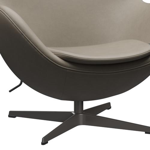 Fritz Hansen Le cuir de chaise d'oeuf, graphite chaud / gris clair essentiel