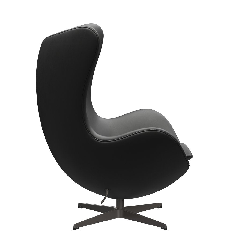 Fritz Hansen The Egg Lounge Chair Leder, Warm Graphite/Essential Black