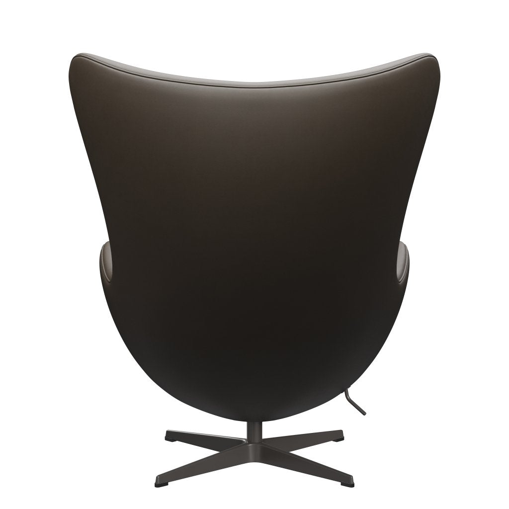 Fritz Hansen Le cuir de chaise salon d'oeuf, graphite chaud / pierre essentielle