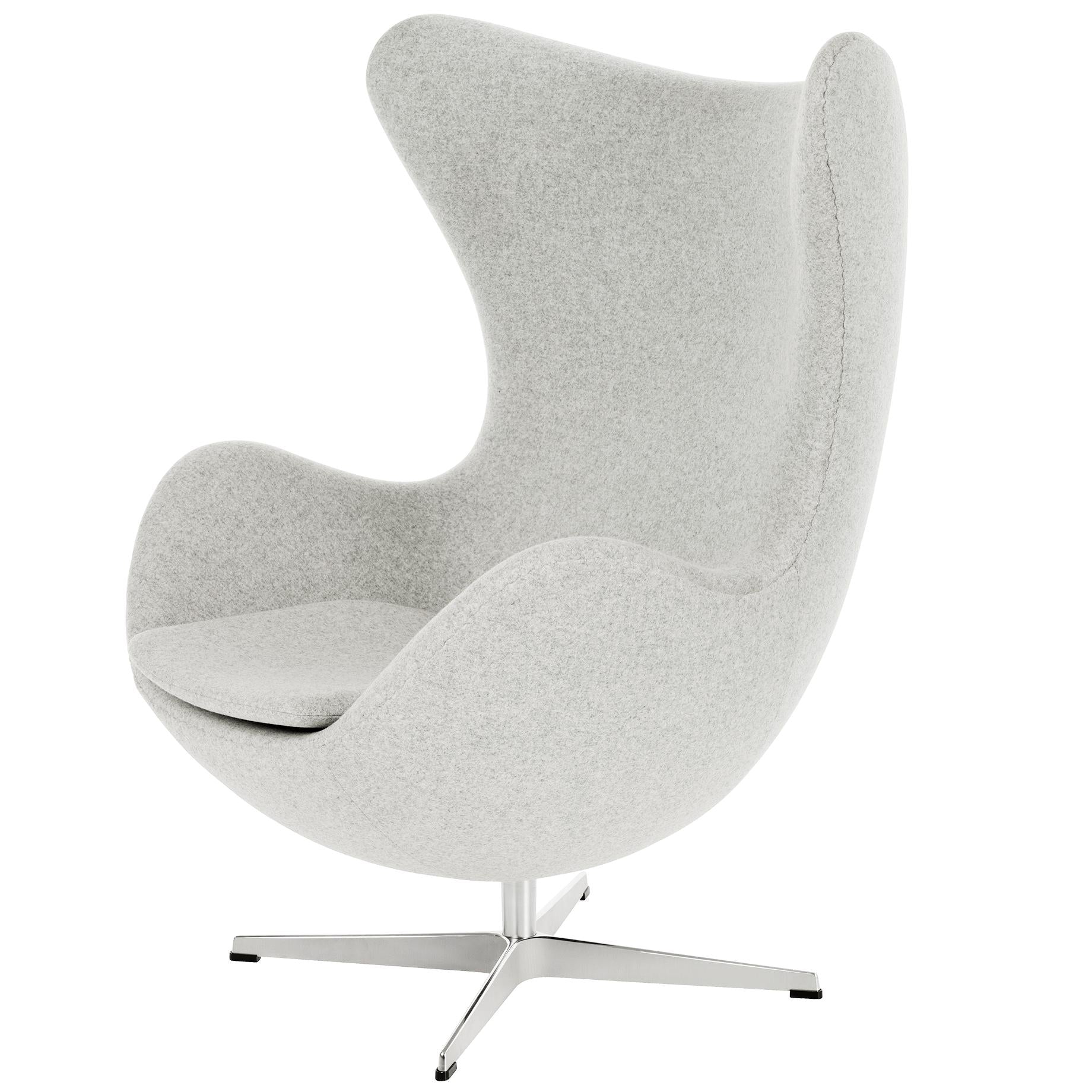 Fritz Hansen The Egg Lounge Chair Fabric, Divina Melange Light Grey