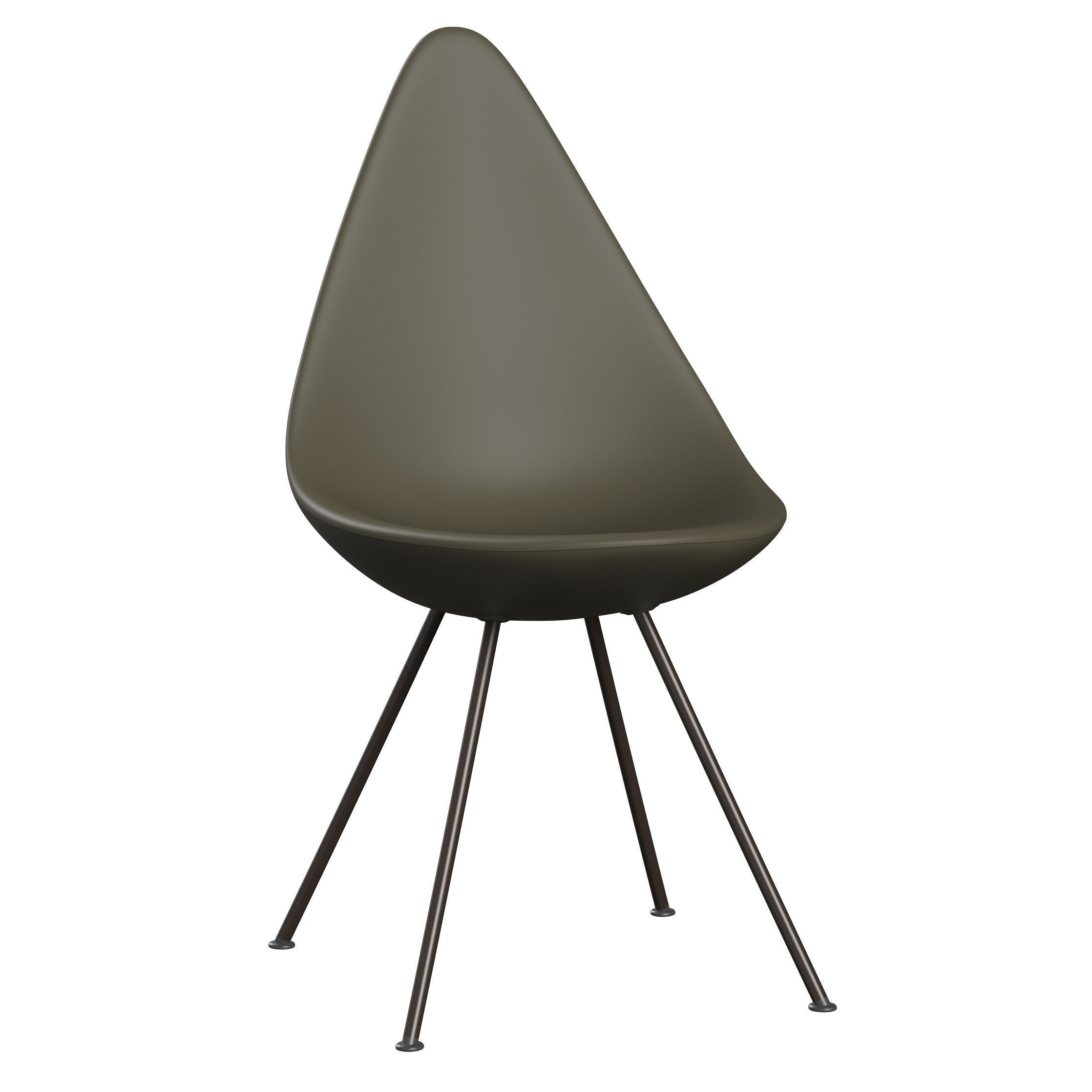 弗里茨·汉森（Fritz Hansen）滴椅，棕色青铜/橄榄绿色