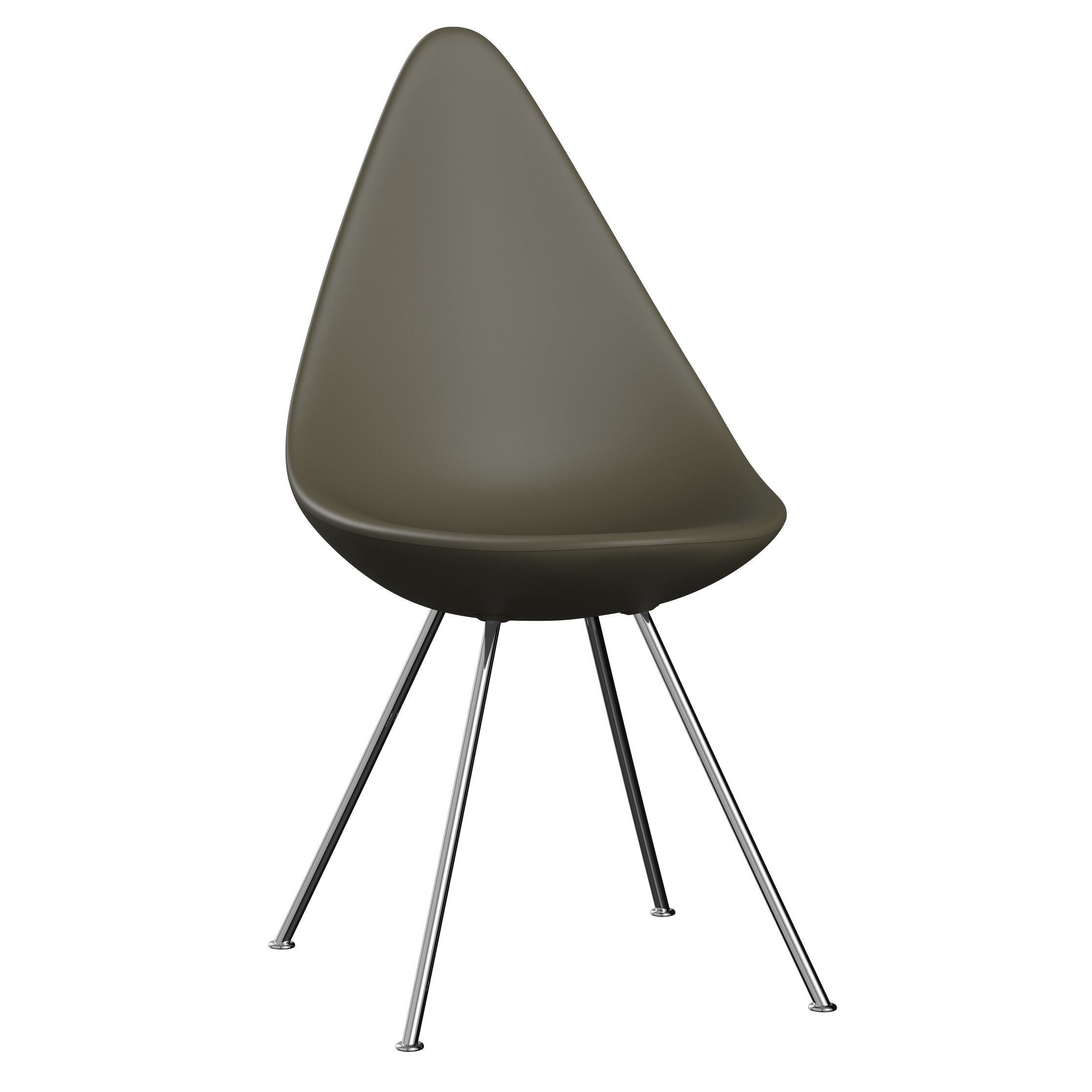 Fritz Hansen The Drop Chair, Chrome/Olive Green