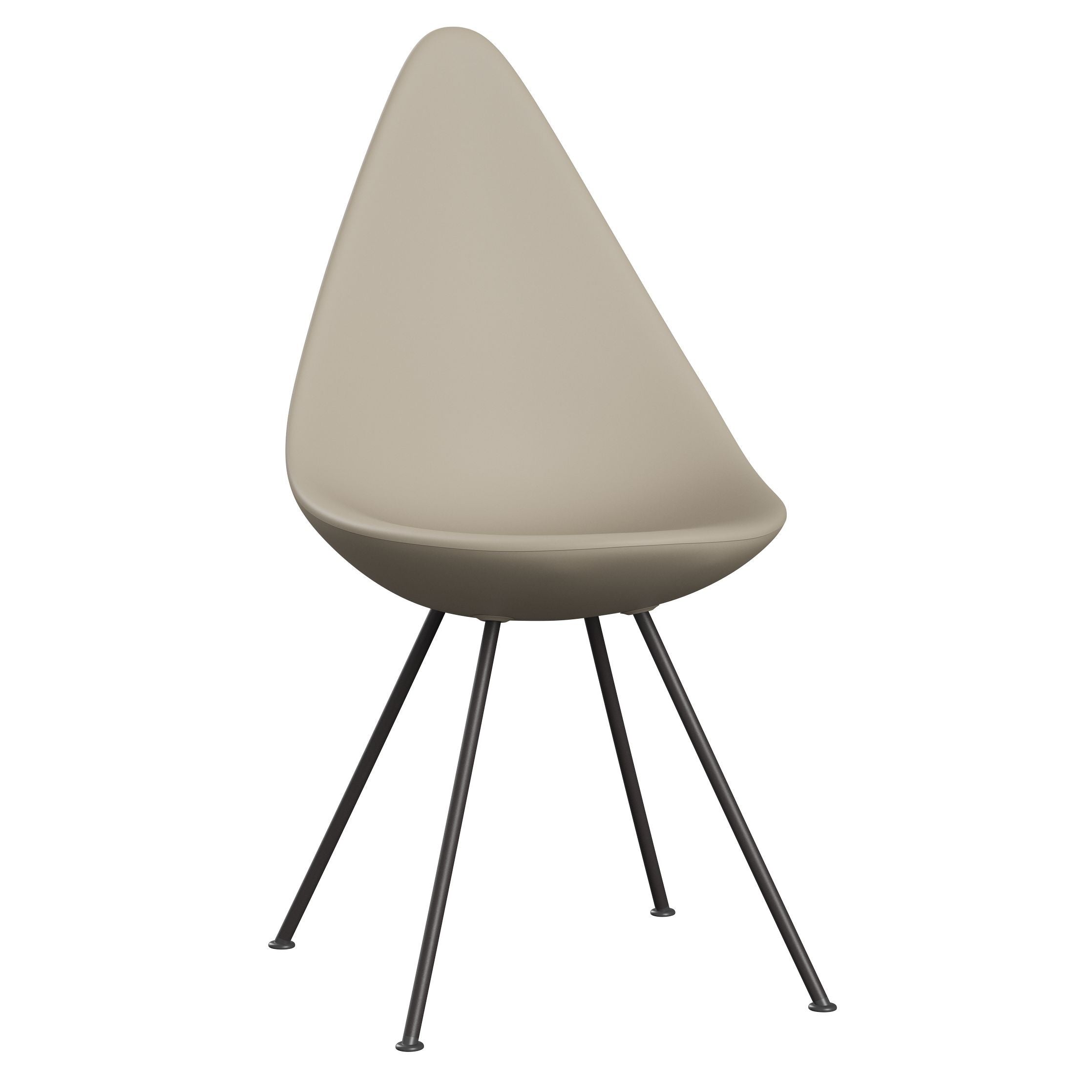 弗里茨·汉森（Fritz Hansen）滴椅，温暖的石墨/浅米色