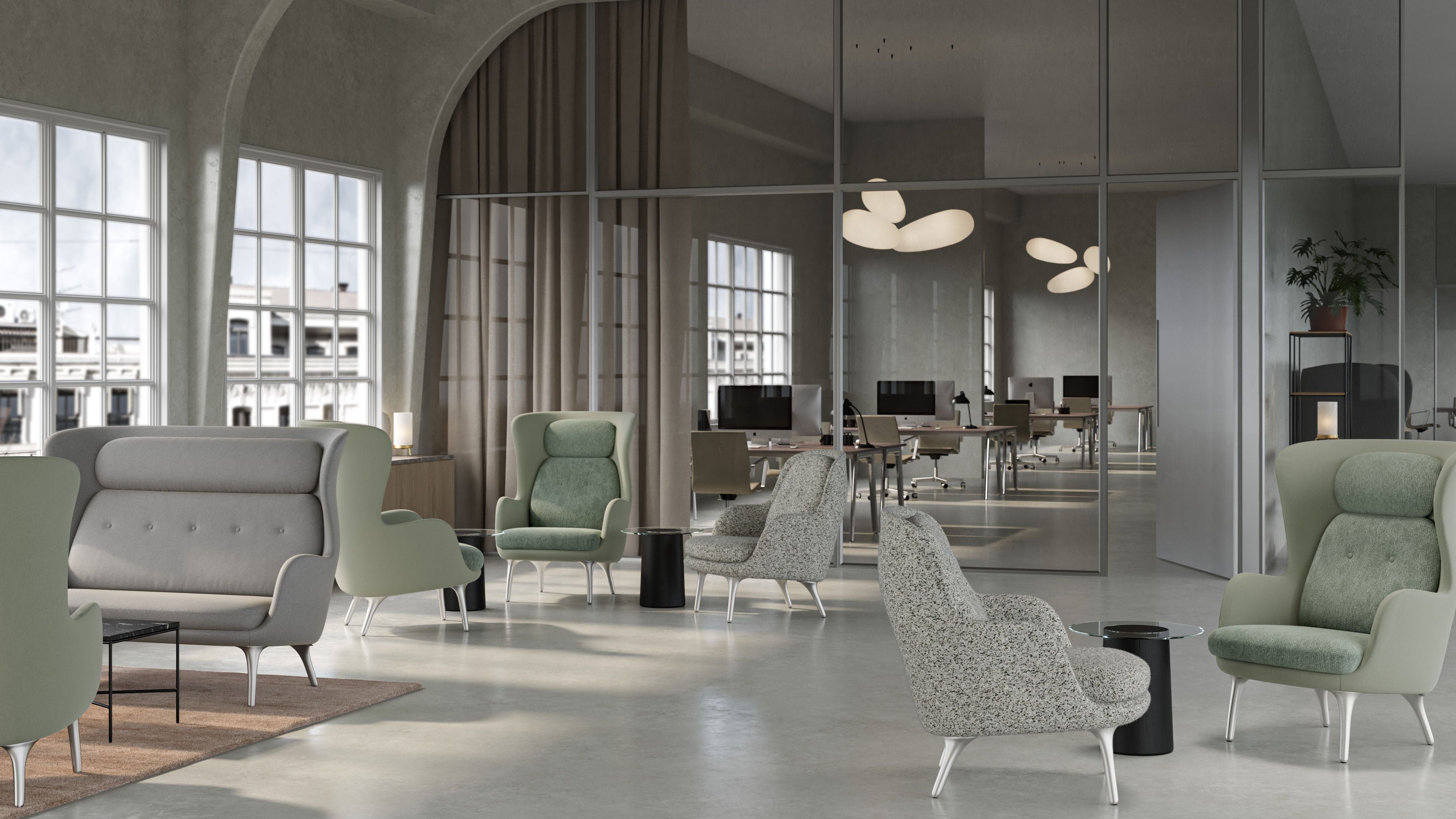 Fritz Hansen Vr Lounge stoel aluminium, atoomwit