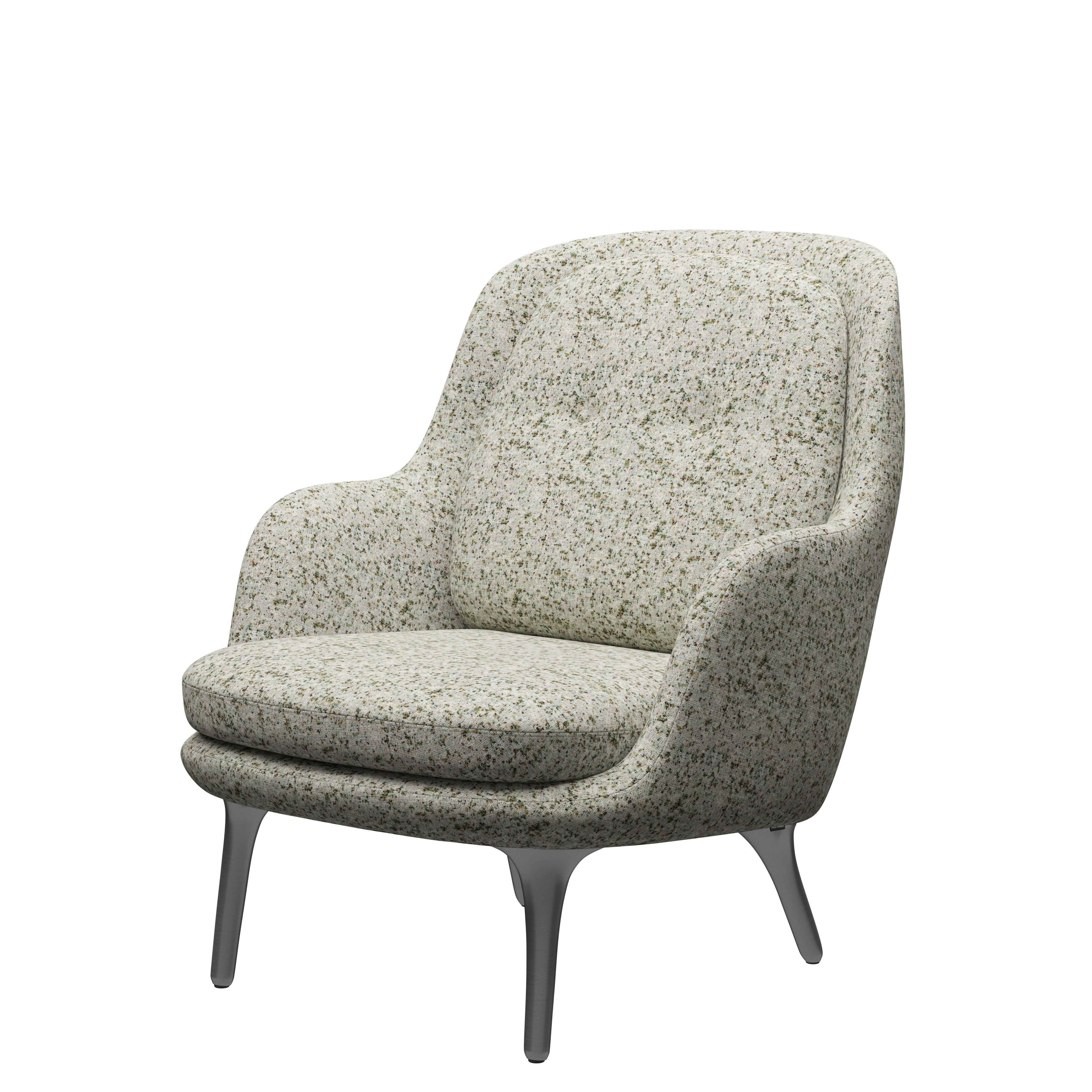 Fritz Hansen Fri Lounge sillón de aluminio, átomo blanco