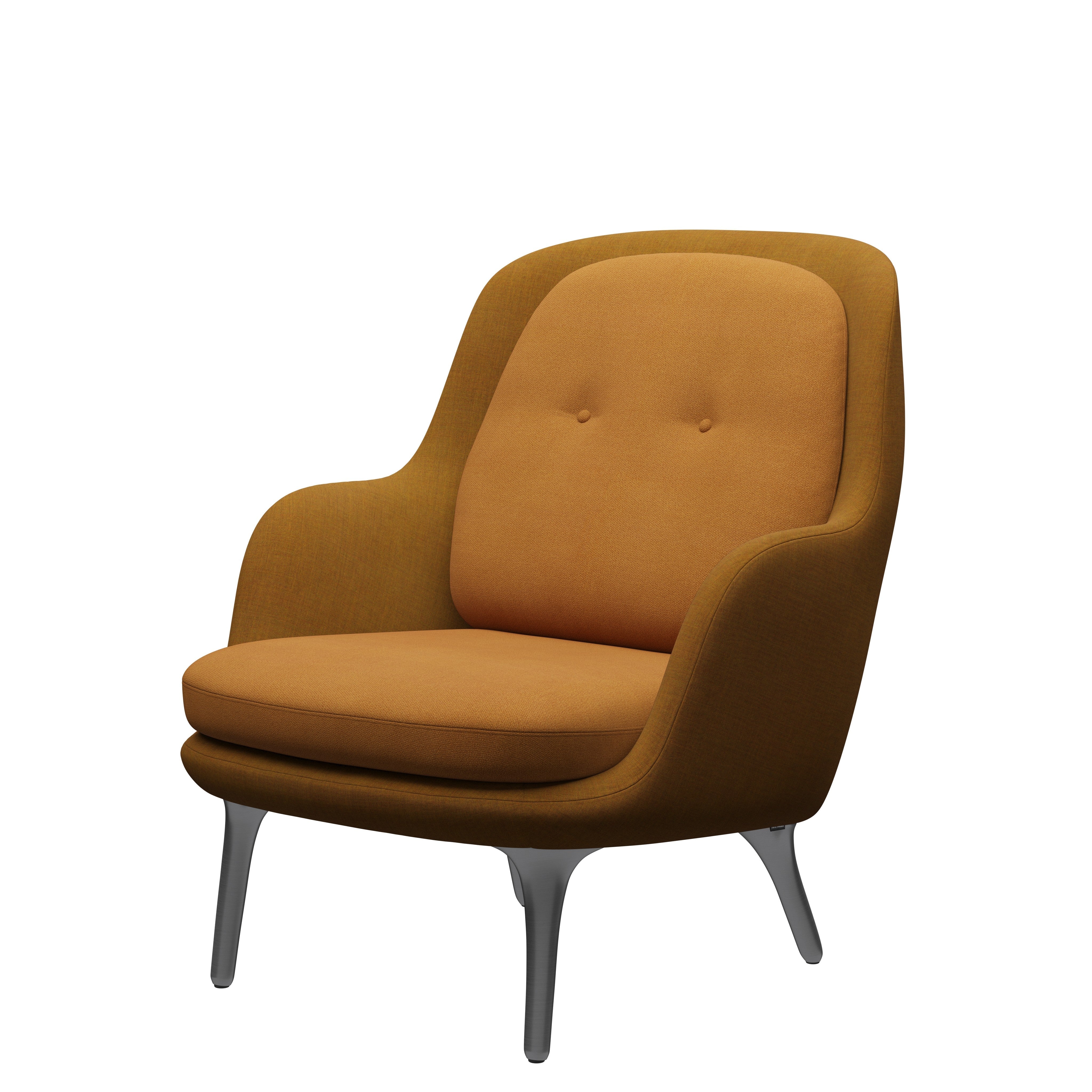 Fritz Hansen Fri Lounge sillón de aluminio, amarillo quemado