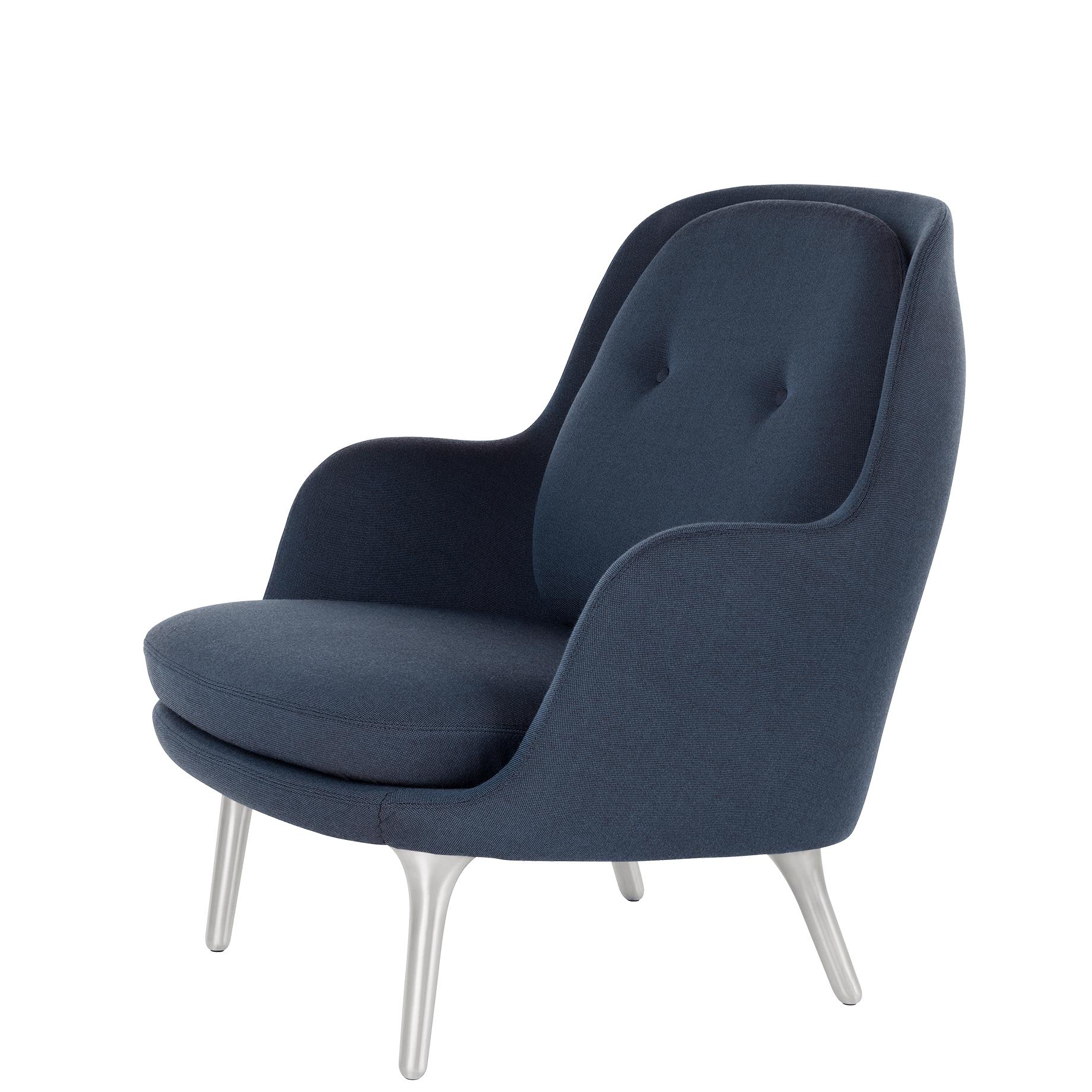 Fritz Hansen Fri Lounge Chair Aluminium, Rime Iris