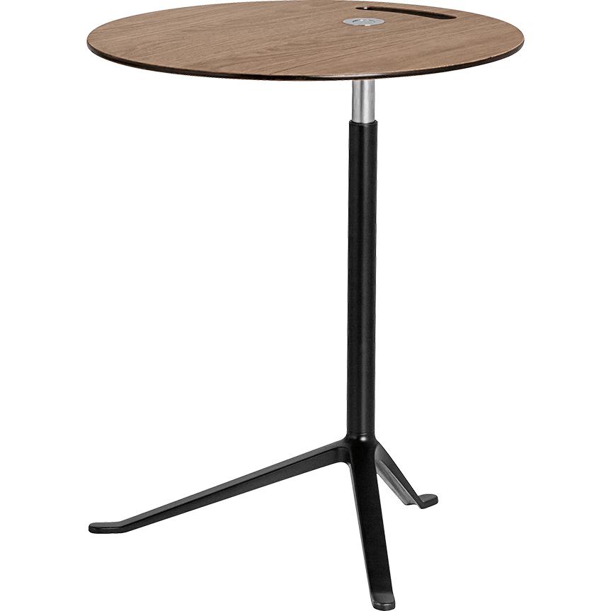 Fritz Hansen KS11 kleiner Freund verstellbarer Tisch, poliertes Aluminium/Walnusslaminat