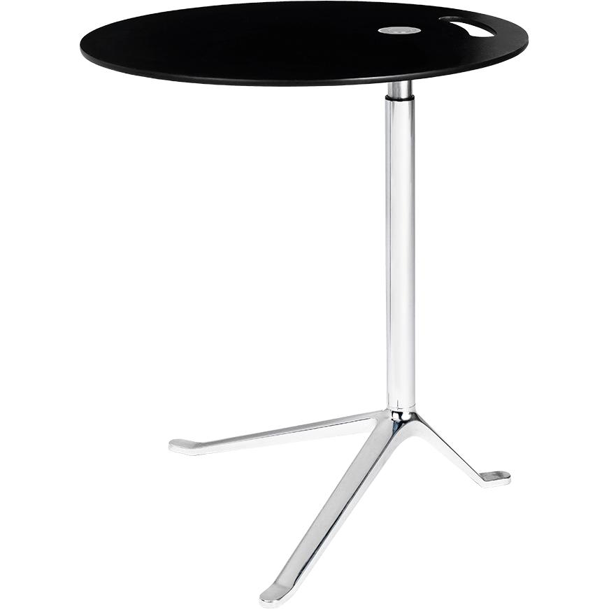 Fritz Hansen Ks11 Little Friend Adjustable Table, Polished Aluminium/Black Laminate