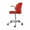 Fritz Hansen N02 Recycle Swivel fauteuil, donker rood/gepolijst aluminium