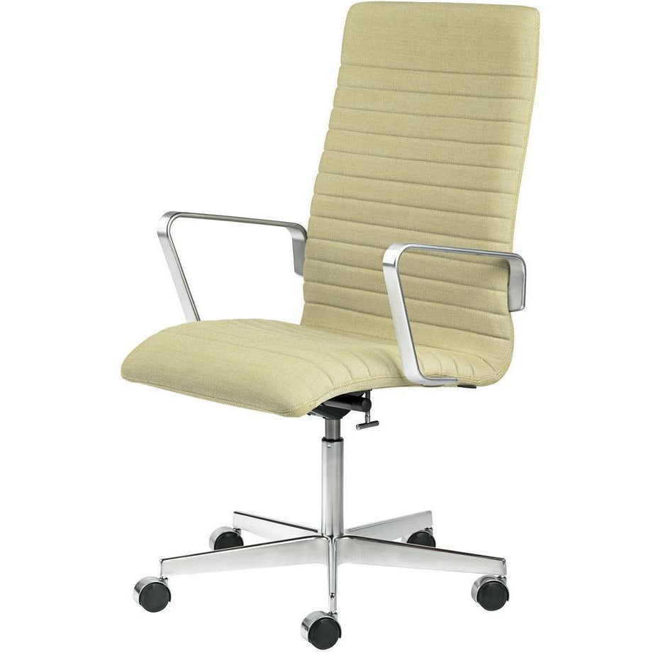 Fritz Hansen Oxford Premium höhenverstellbarer Sessel Stoff mittlere Rückenlehne, Felgen Gelb