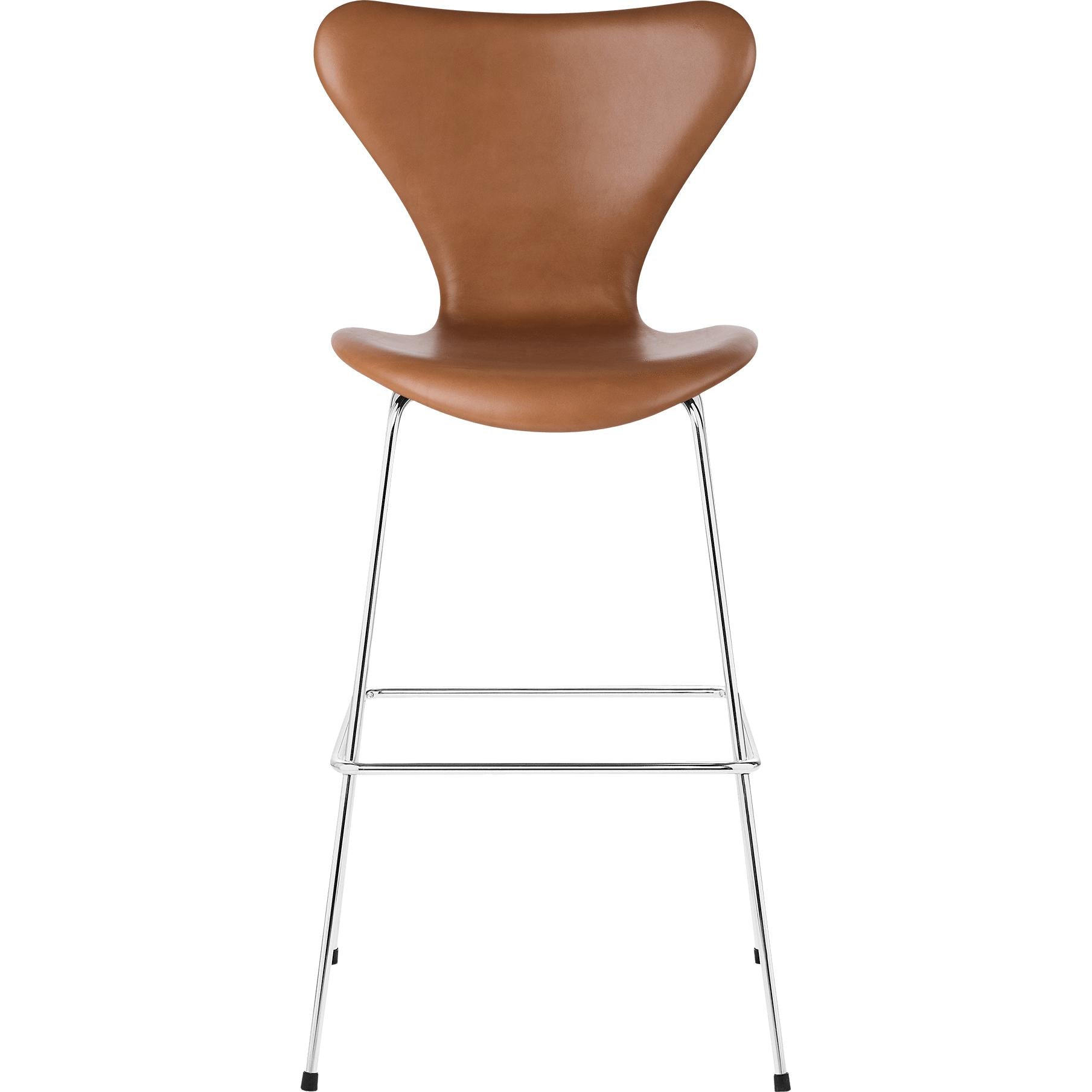 Fritz Hansen Serie 7 Bar Chair Full Upholstery Leather 76 Cm, Grace Walnut