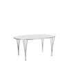 Fritz Hansen Super Ellipse Table Chrome 100 x150 cm, laminato bianco