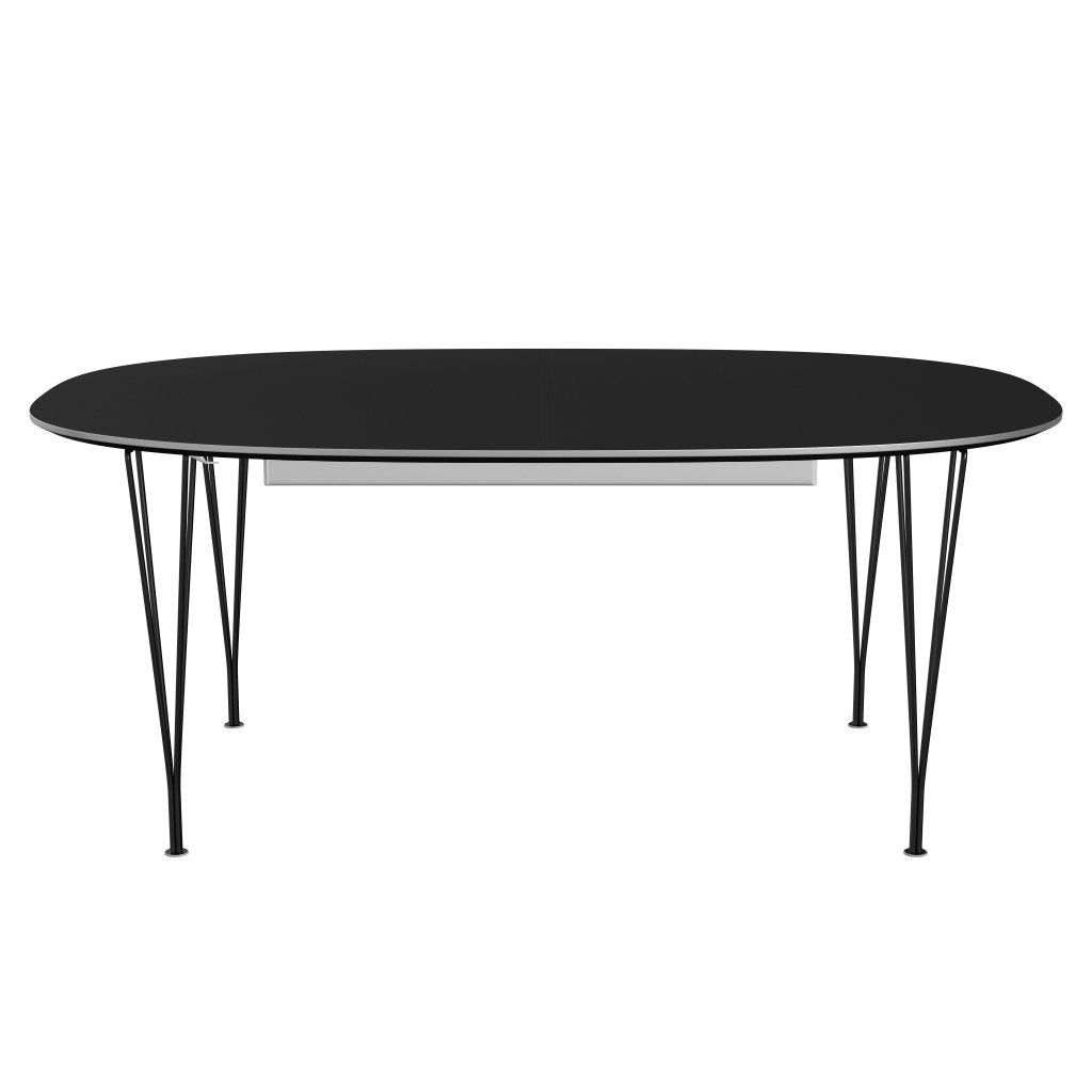 Fritz Hansen Superellipse Table Extendiendo Laminate Black/Black Fenix, 300x120 cm