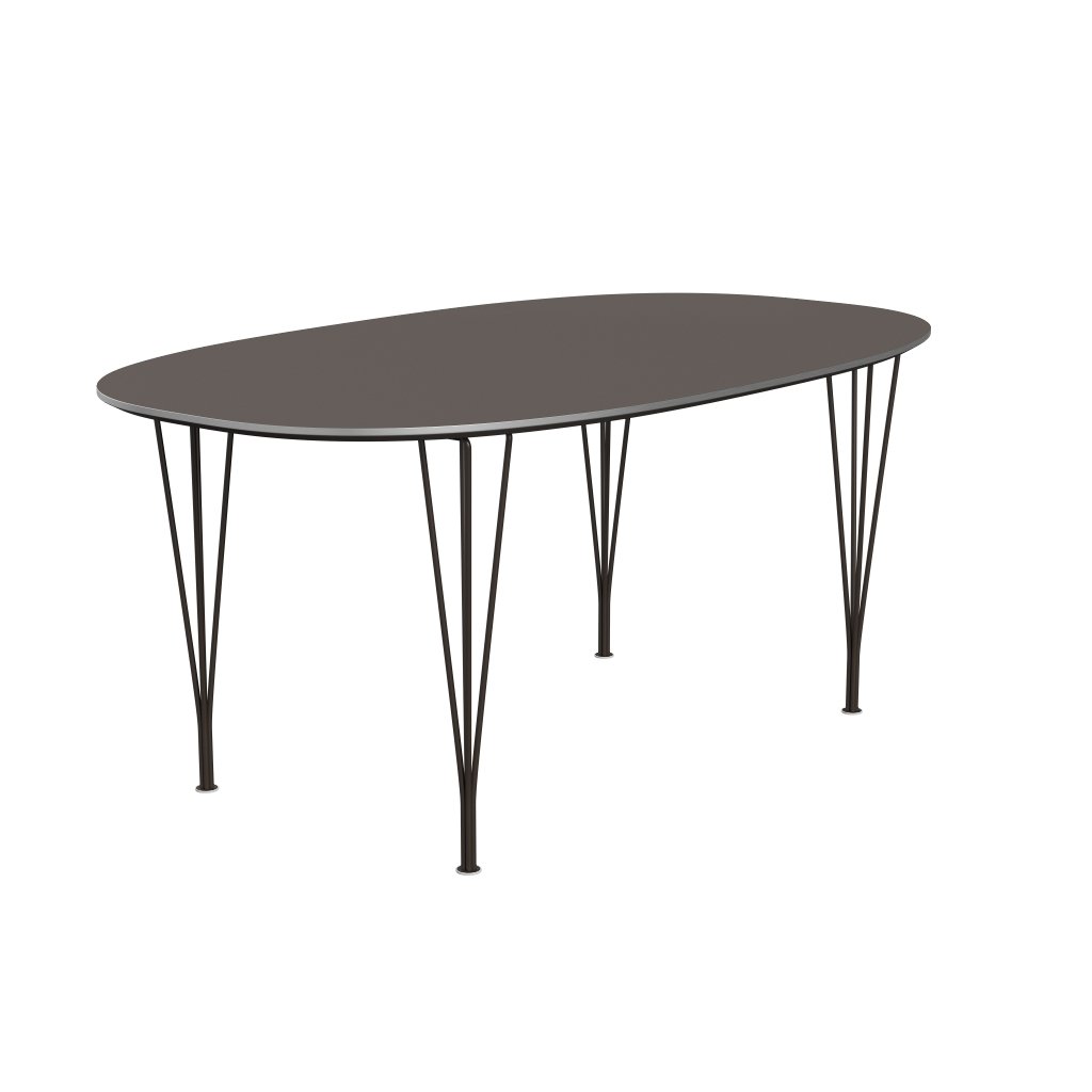 Fritz Hansen Superellipse matbord brun brons/grå fenix laminat, 170x100 cm