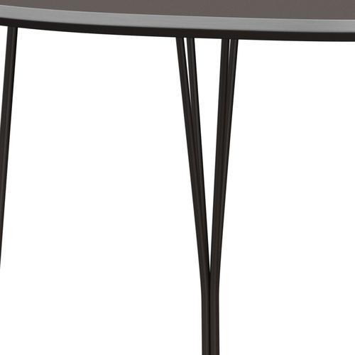 Fritz Hansen Superellipse餐桌棕色青铜/灰色Fenix层压板，170x100 cm
