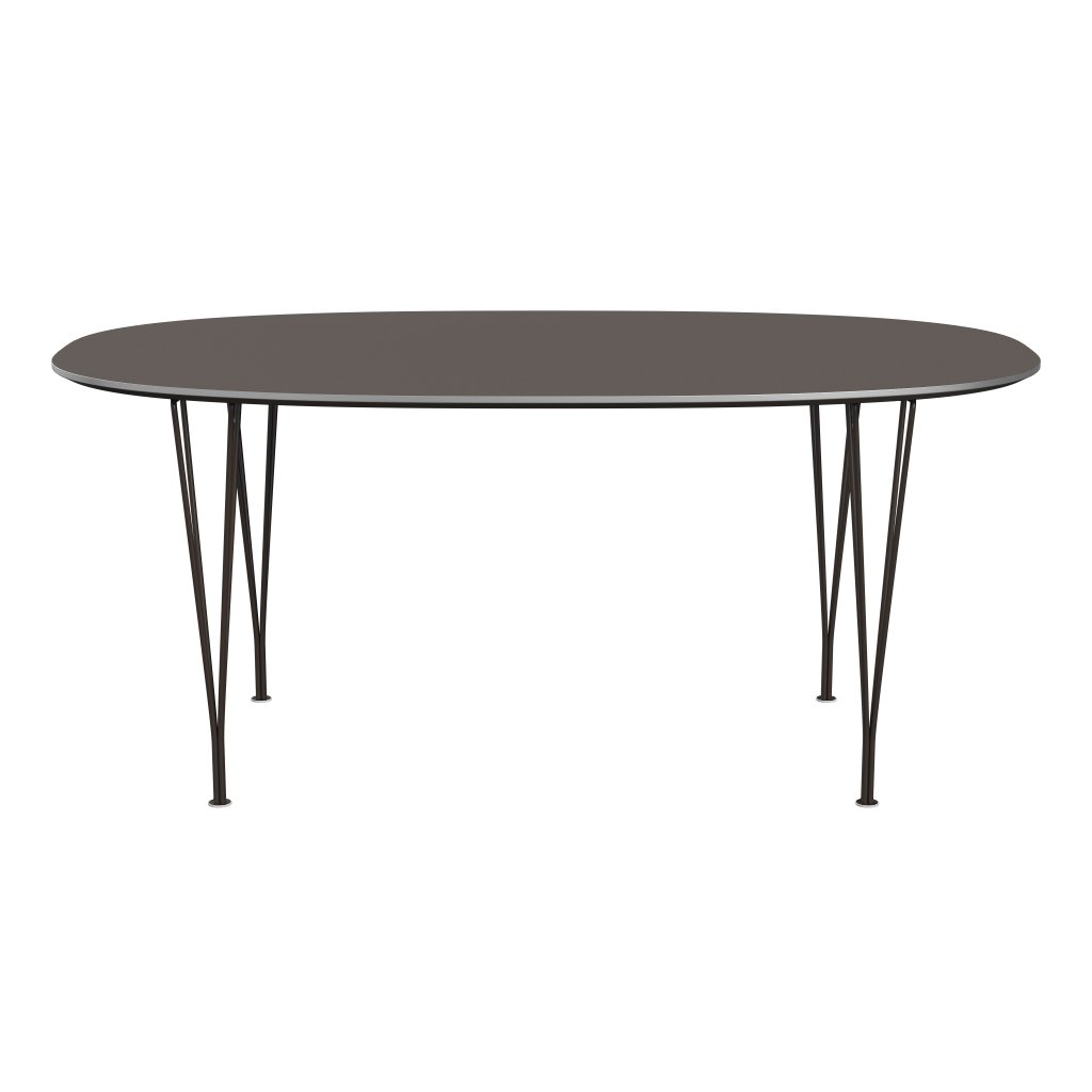 Fritz Hansen Superellipse餐桌棕色青铜/灰色Fenix层压板，170x100 cm