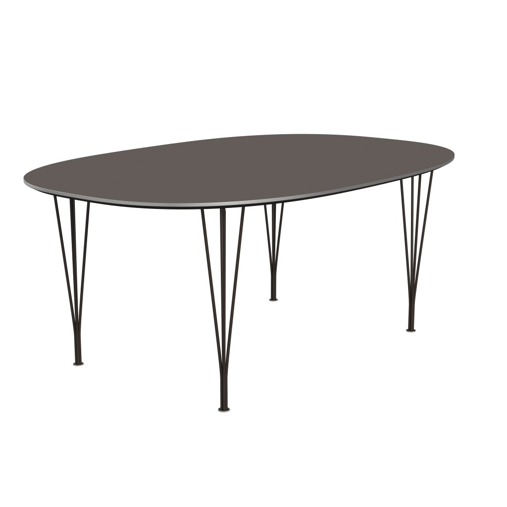 Fritz Hansen Superellipse matbord brun brons/grå fenix laminat, 180x120 cm