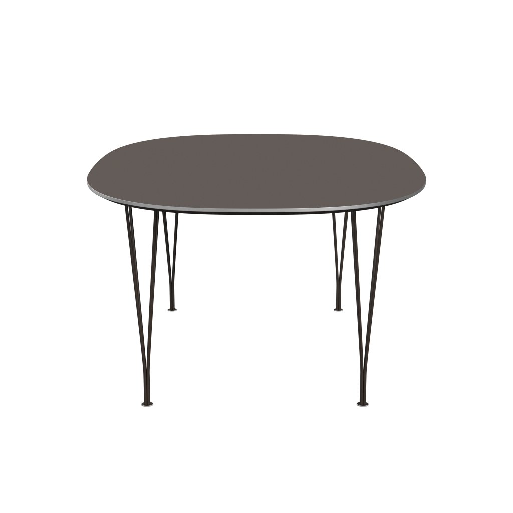 Fritz Hansen Superellipse餐桌棕色青铜/灰色Fenix层压板，180x120 cm