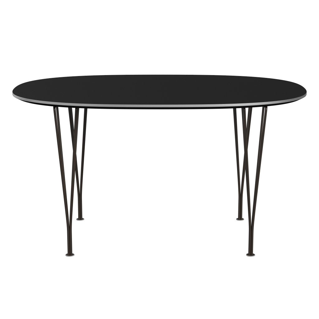 Fritz Hansen Superellipse -ruokapöytä ruskea pronssi/musta fenix -laminaatit, 135x90 cm
