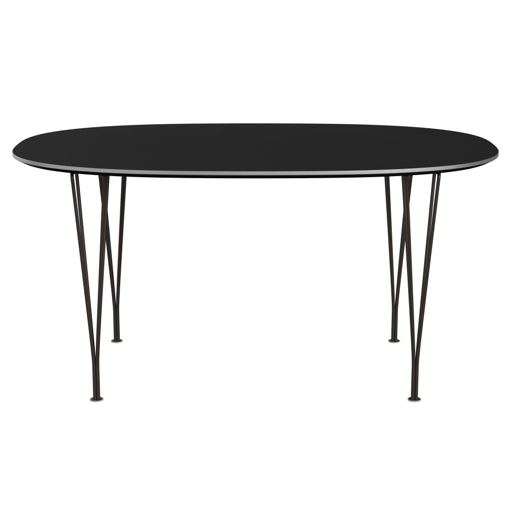 Fritz Hansen Superellipse餐桌棕色青铜/黑色Fenix层压板，150x100 cm