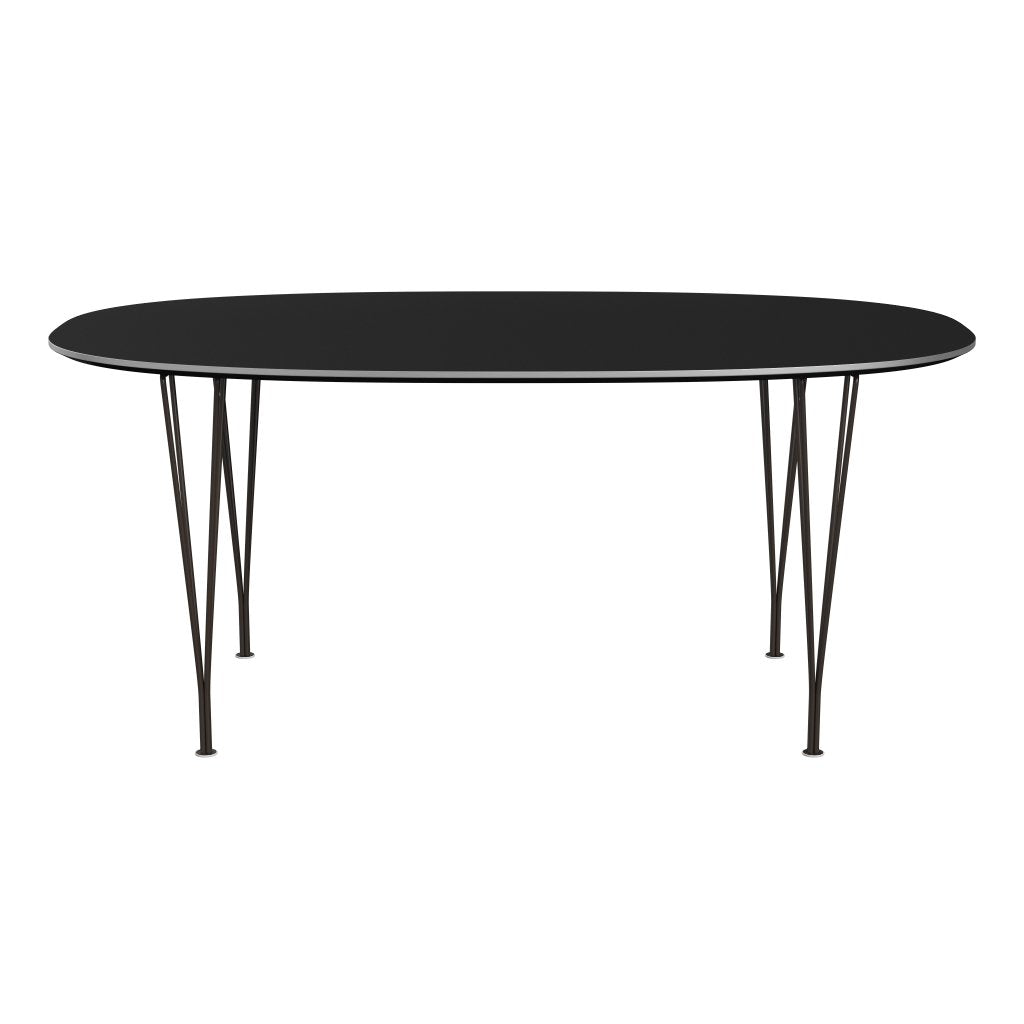 Fritz Hansen Superellipse -ruokapöytä ruskea pronssi/musta fenix -laminaatit, 170x100 cm