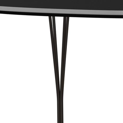 Fritz Hansen Superellipse -ruokapöytä ruskea pronssi/musta fenix -laminaatit, 180x120 cm