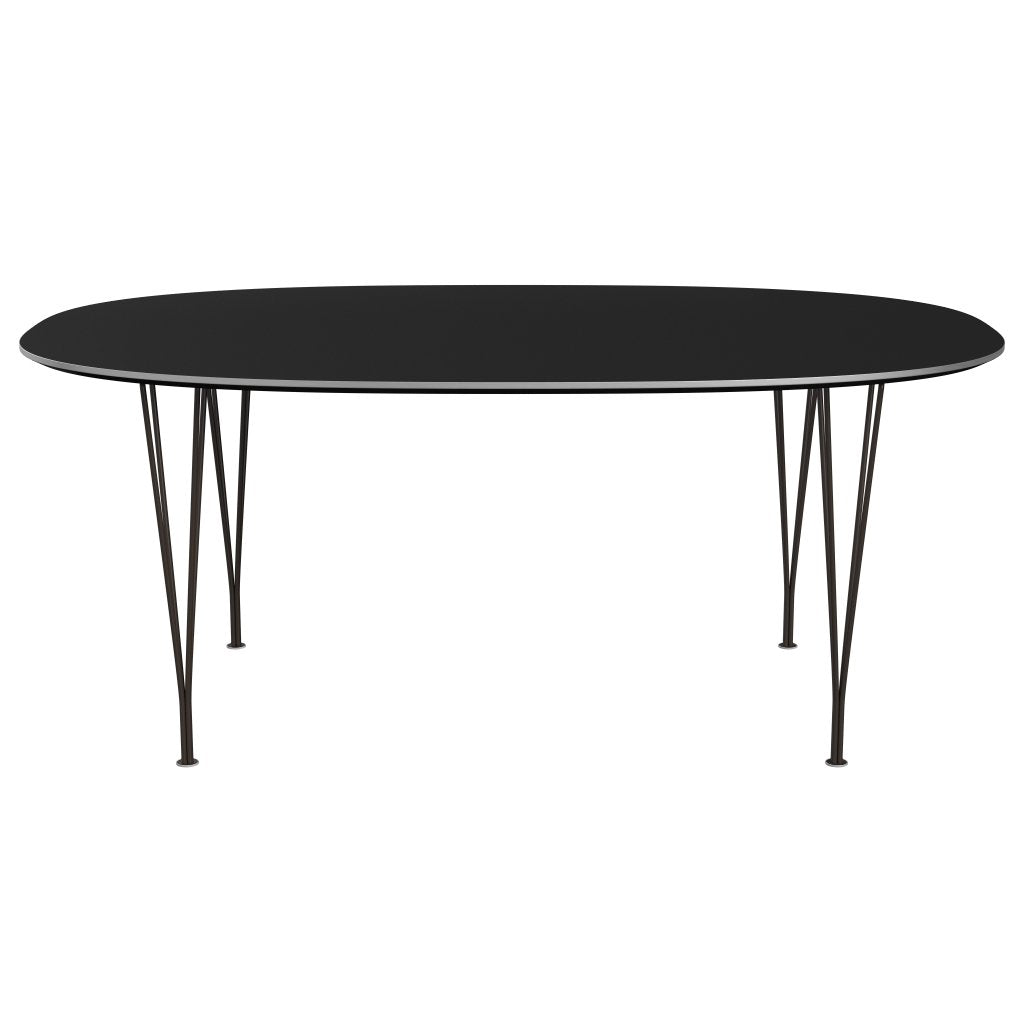 Fritz Hansen Superellipse -ruokapöytä ruskea pronssi/musta fenix -laminaatit, 180x120 cm