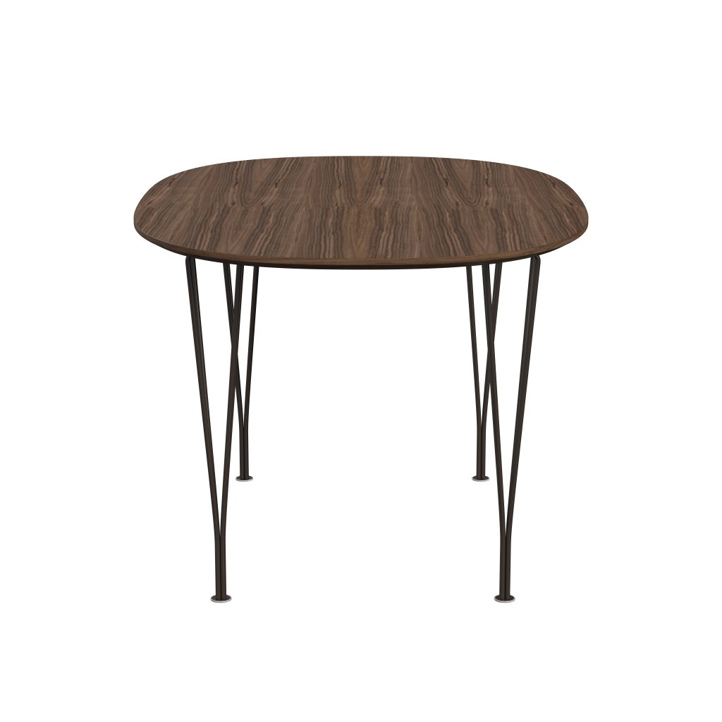 Fritz Hansen Superellipse spisebord brun bronse/valnøtt finér med valnøtt bordkant, 135x90 cm