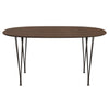 Fritz Hansen Superellipse餐桌棕色青铜/核桃桌边缘，150x100 cm