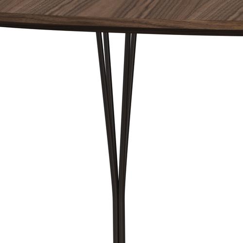 Fritz Hansen Superellipse spisebord brun bronse/valnøtt finér med bordkant laget av valnøtt, 180x120 cm
