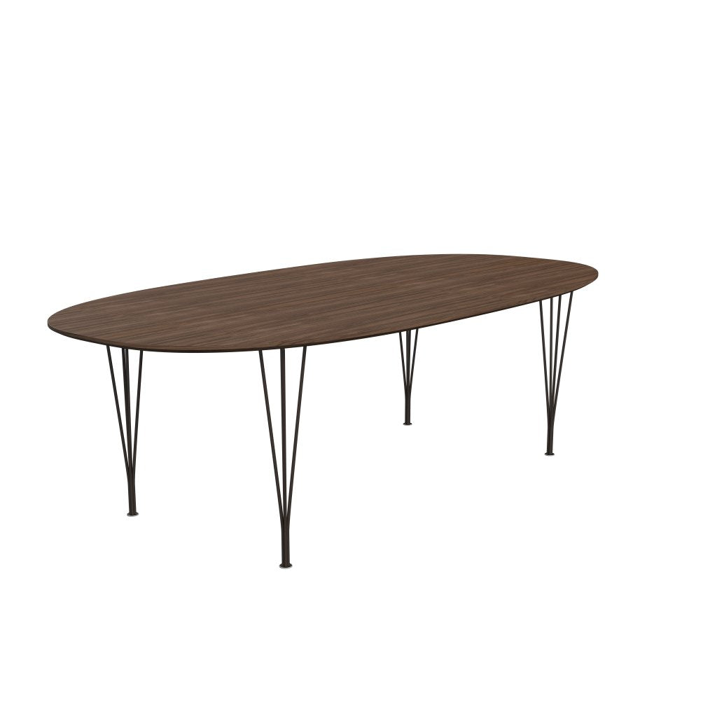 Fritz Hansen Table à manger Superellipse Brown Bronze / Nut Nut Withing Table Table Edge, 240x120 cm