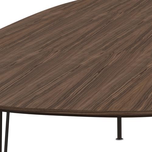 Fritz Hansen Superellipse餐桌棕色青铜/核桃桌边缘，300x130 cm