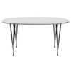 Fritz Hansen Superellipse餐桌棕色青铜/白色Fenix层压板，150x100 cm