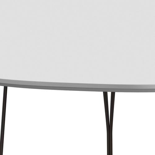 Fritz Hansen Superellipse -ruokapöytä ruskea pronssi/valkoinen fenix -laminaatit, 240x120 cm