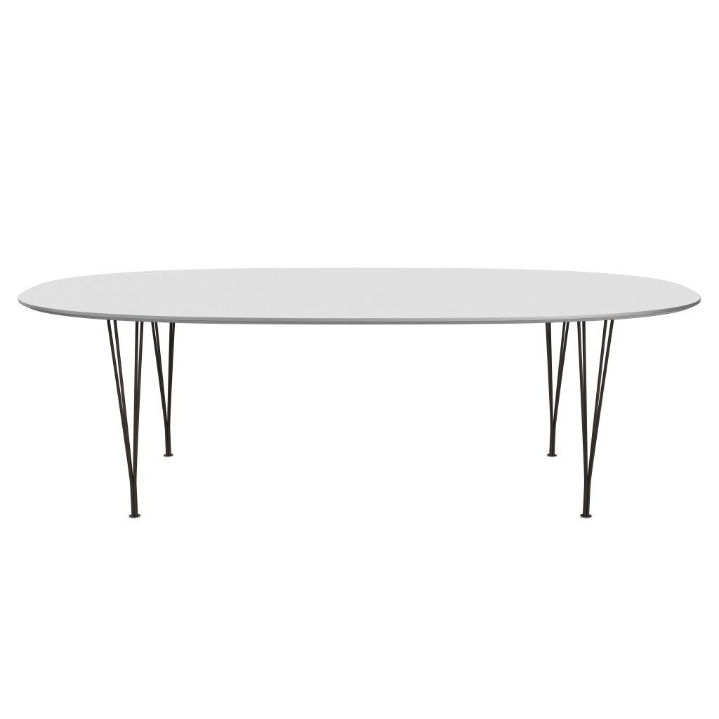 Fritz Hansen Superellipse餐桌棕色青铜/白色Fenix层压板，240x120 cm