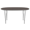 Fritz Hansen Superellipse Dining Table Chrome/Grey Fenix Laminates, 150x100 Cm
