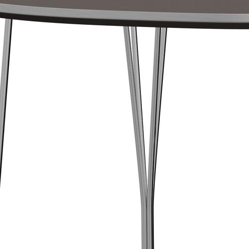 Fritz Hansen Superellipse spisebord krom/grå fenix laminater, 170x100 cm