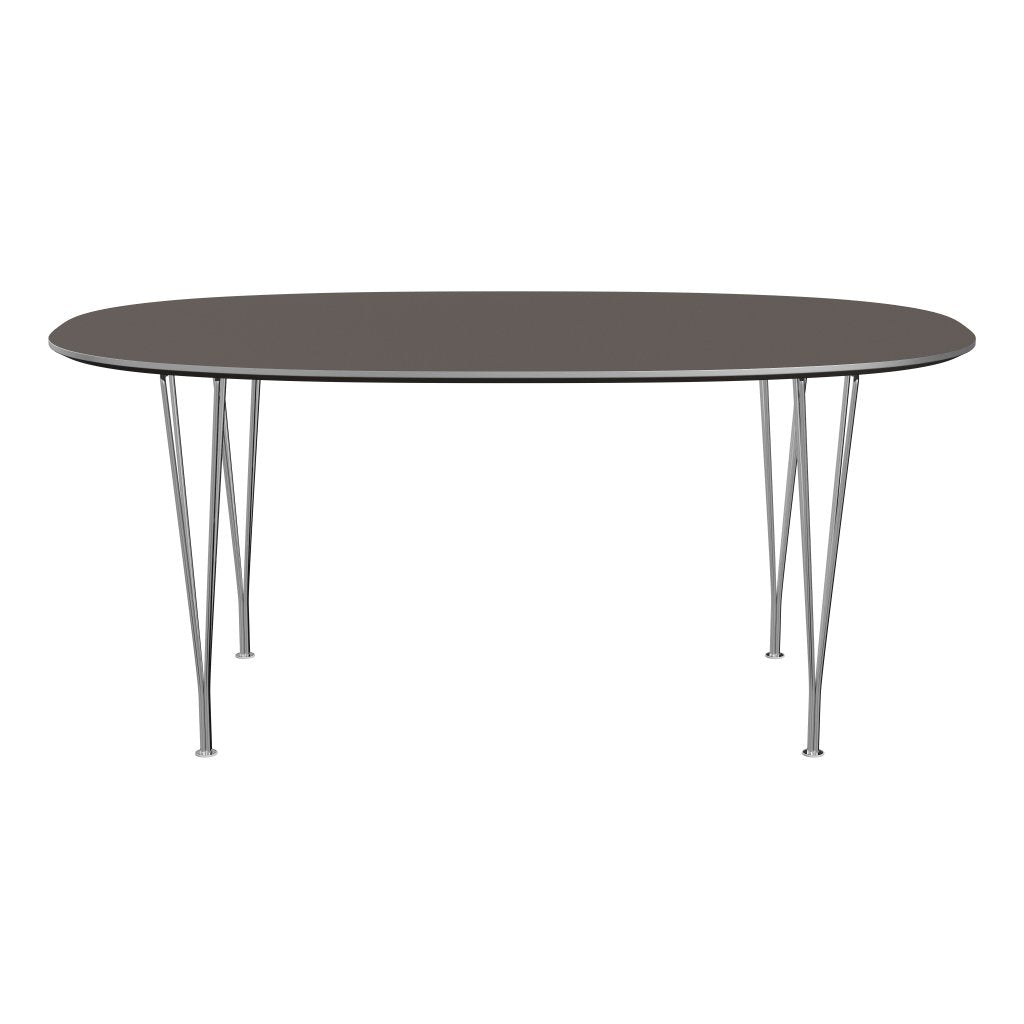 Fritz Hansen Superellipse matbord krom/grå fenix laminat, 170x100 cm