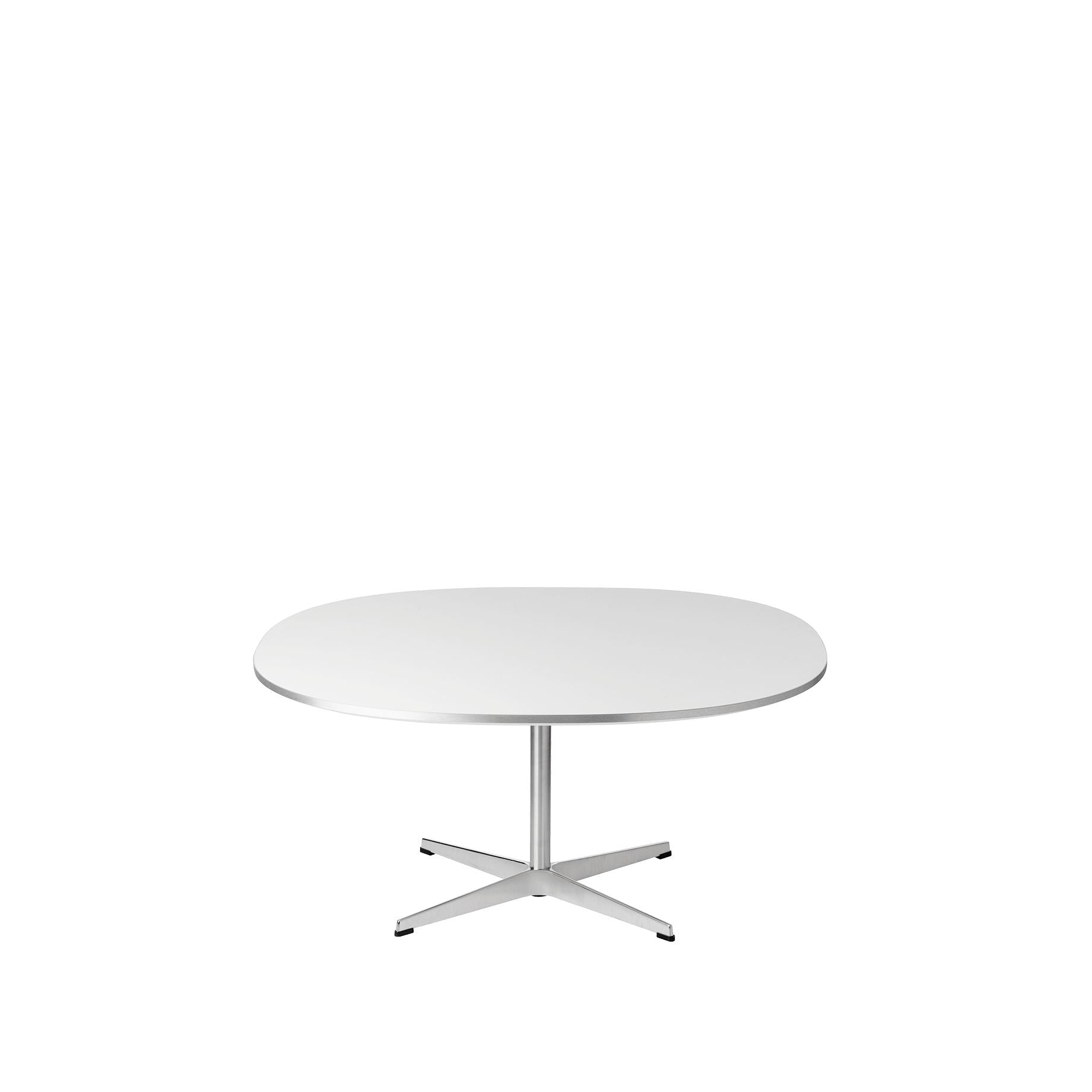 弗里茨·汉森超级圆形咖啡桌Ø100厘米，白色层压板