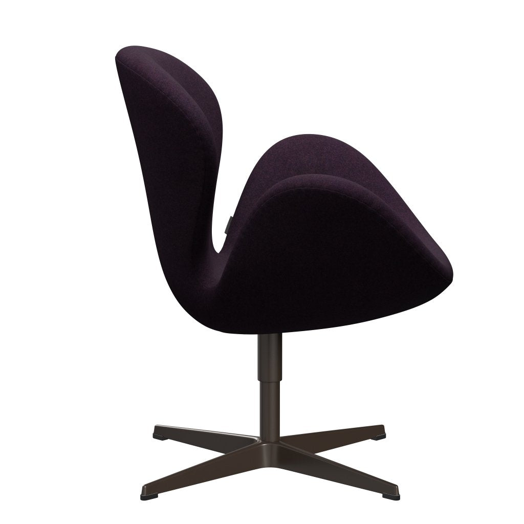 Fritz Hansen Swan Lounge -stoel, bruine bronzen/divina md aubergine