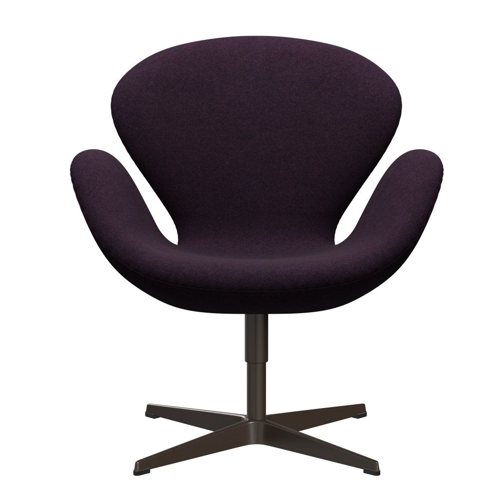 Fritz Hansen Swan Lounge -stoel, bruine bronzen/divina md aubergine