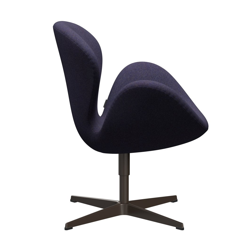 Fritz Hansen Swan Lounge -stoel, bruin brons/divina md stoffig blauw