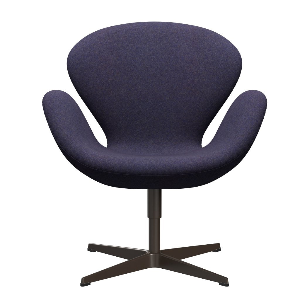 Fritz Hansen Swan Lounge -stoel, bruin brons/divina md stoffig blauw