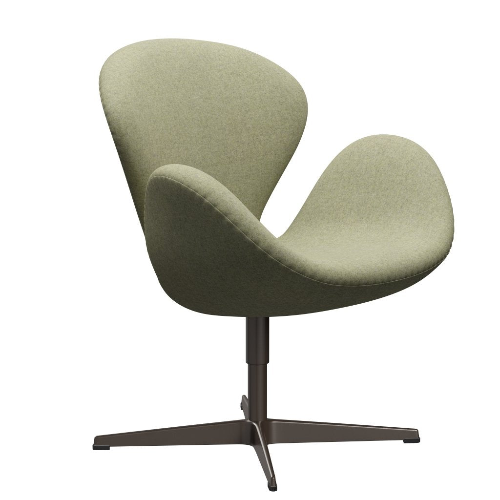 Fritz Hansen Swan Lounge Chair, braune Bronze/Divina MD weiches Grün