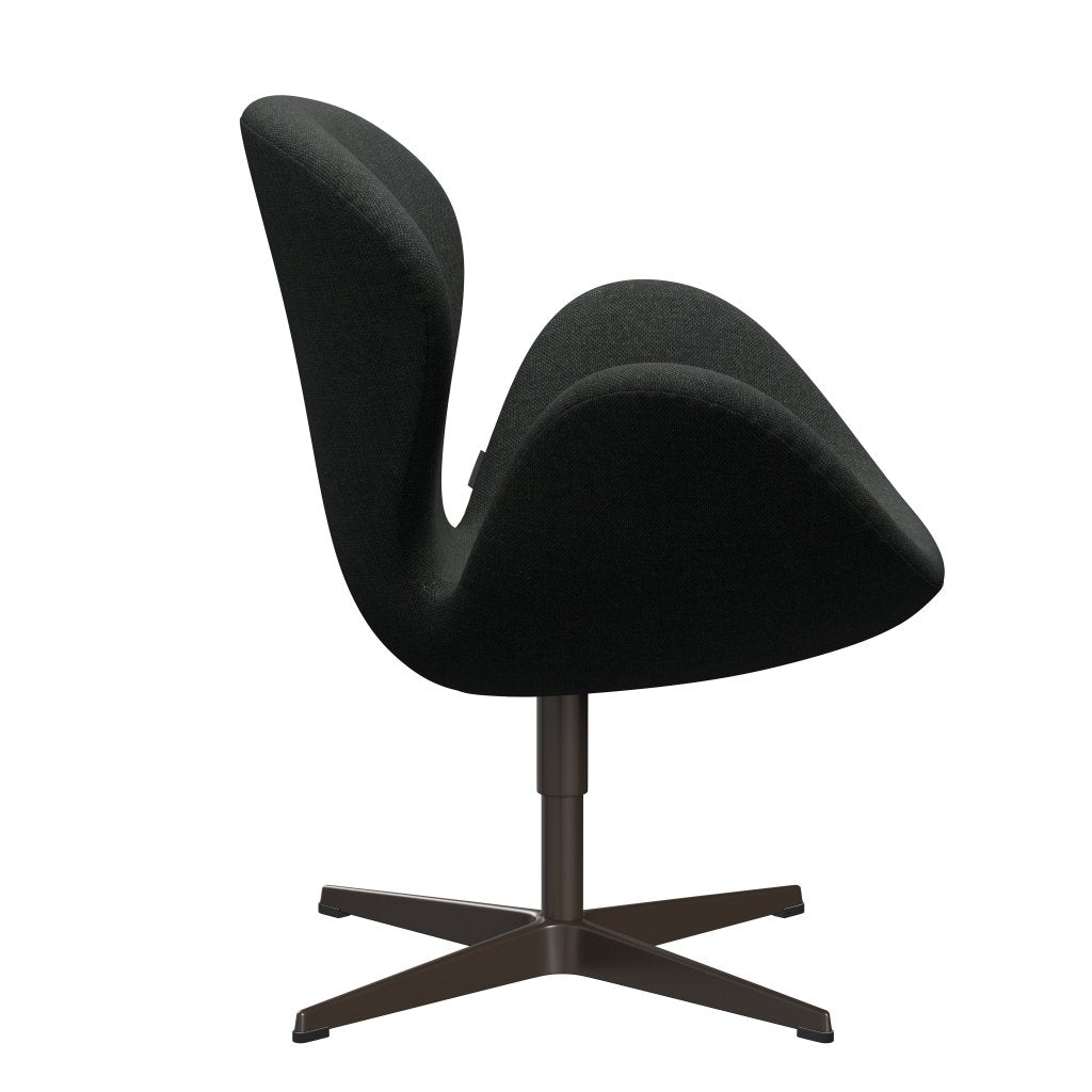 Fritz Hansen Swan Lounge Stuhl, braune Bronze/Re Wolle schwarz/natürlich