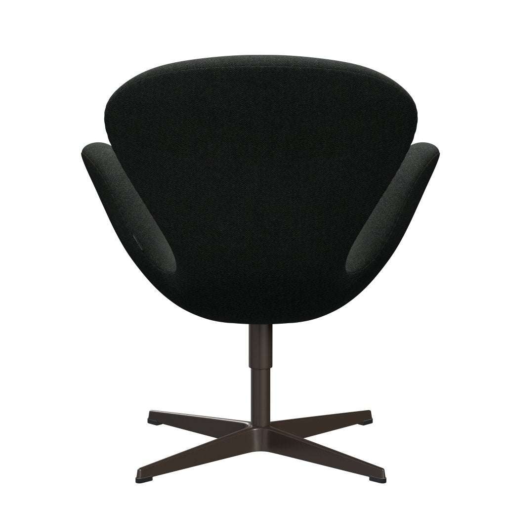 Fritz Hansen Swan Lounge -stoel, bruin brons/re wol zwart/natuurlijk